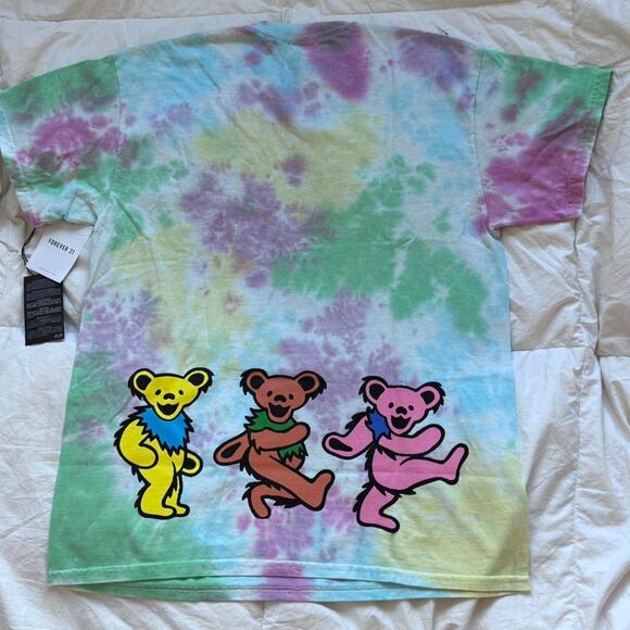Grateful dead band tee 2021 S dancing bears tie dye cotton casual grunge alt - Picture 7 of 8